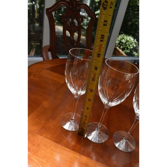 Set of 4 Lenox Starfire Cut Crystal Wine Goblets 8 3/8" American Lead Crystal - Picture 6 of 6